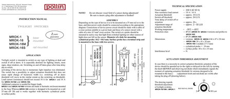 Schemerschakelaar - SPST NO - IP65 waterproof