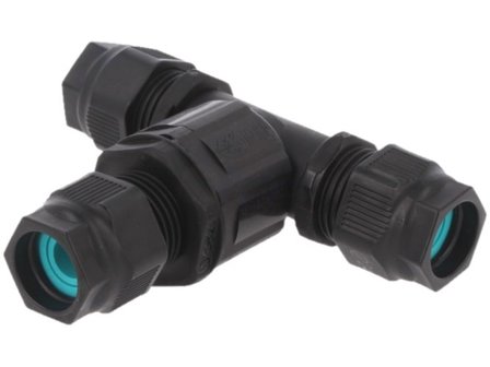 Waterdichte kabelverbinder - T splitter - Premium - schroefdraad bevestiging - IP69K connector