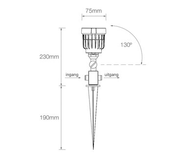 XL LED grondspot - 7W - Blauw - IP65