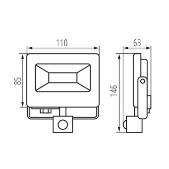 10W LED schijnwerper - PIR sensor - 800 Lumen - Koel wit