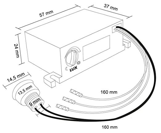 Mini Schemerschakelaar - inbouw - 220V