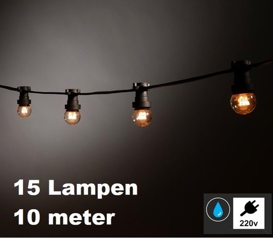 Led prikkabel - 15 lampen - 20 meter lichtsnoer - Waterdicht - 220 Volt