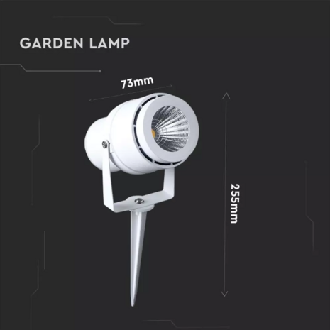 Tuinlamp - Warm wit - 12 Watt - Witte behuizing - V-Tac 857