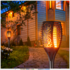 Solar tuinfakkel - 12 LED - 6 Watt - Flame effect - Met schemersensor